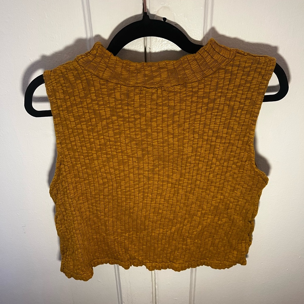 Whimsy and Row Mock Neck Ribbed Knit Top